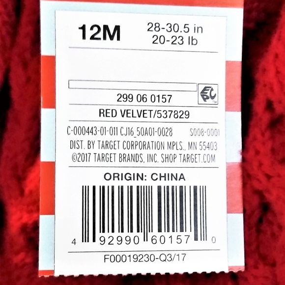 Boys Cableknit Sweater Cat & Jack 18M Red NWT - Picture 6 of 8